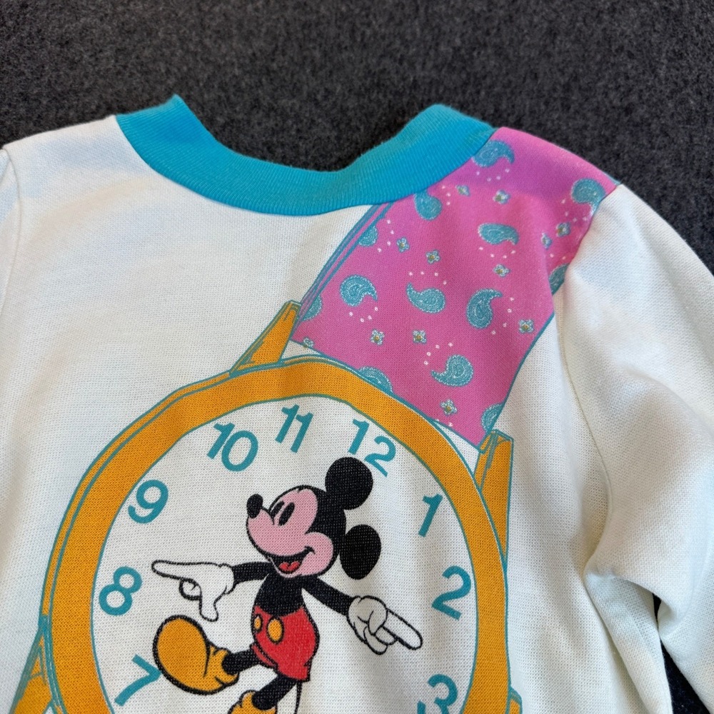 Vintage Disney Jog Togs Mickey Mouse Watch Graphic Sweatshirt USA Made 6X Large - Picture 3 of 16